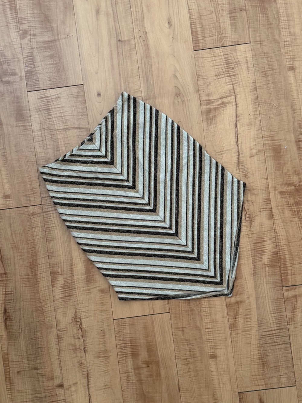 Sparkly Striped Earth-tones Chevron Skirt